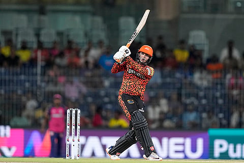 Abhishek Sharma bats against RR
